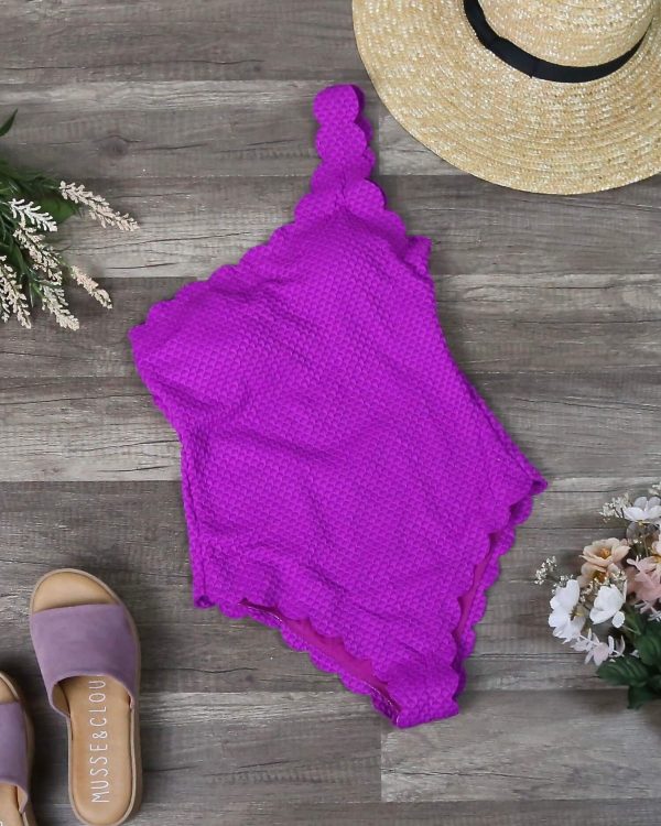 Sunshine Scalloped One Piece in Magenta